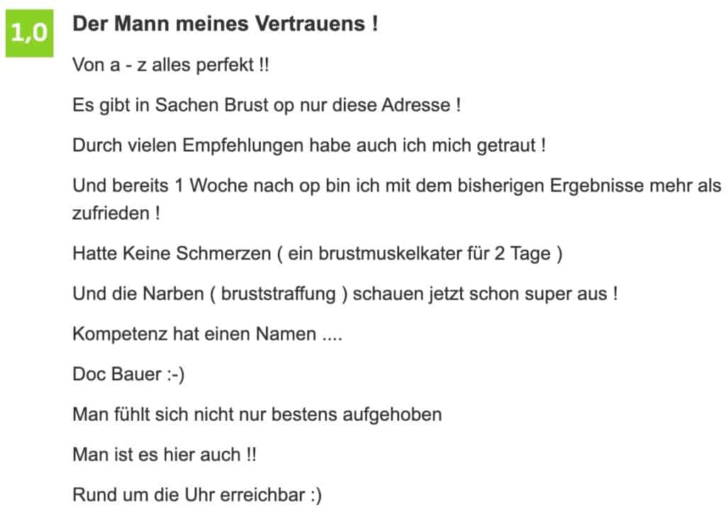 Bewertung-Dr-Bauer-brustoperation Dr. med. Patrick Bauer Jameda Bewertung